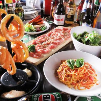 [Includes 110 minutes of all-you-can-drink] Four roses course with 4 snacks and pasta 4,180 yen (tax included)