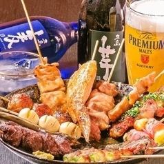 C Darumamon course [8 kinds of skewers + one dish] (limited all-you-can-drink included) 3,400 yen