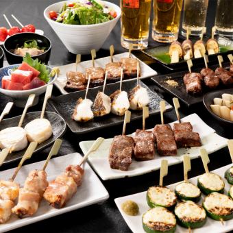 ★Premium skewers course made with carefully selected ingredients★ Use the coupon to go from 6,000 yen to 5,100 yen, including 120 minutes of all-you-can-drink!