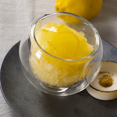 Rich lemon sorbet