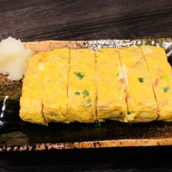 Tamagoyaki with shirasu and sakura shrimp