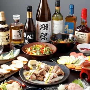 【匠コース】地鶏逸品料理、チキン南蛮、阿波尾鶏と大山地鶏の食べ比べ、〆の雑炊を揃えたプラン