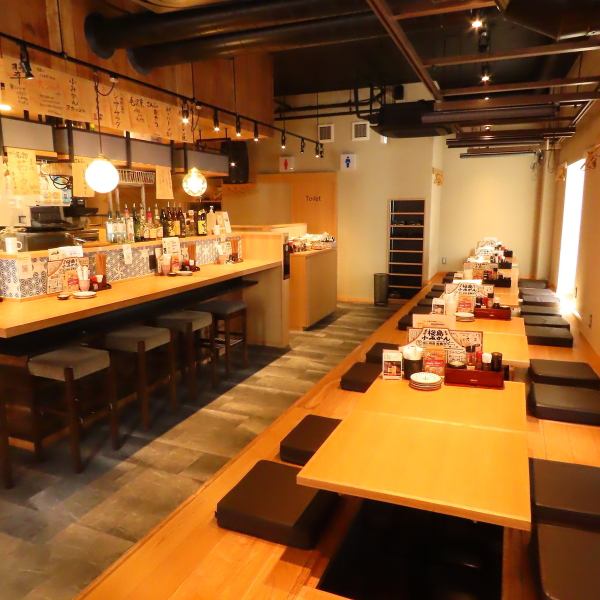 Sanji has reopened after a renovation! We can hold banquets in a sunken kotatsu table for up to 24 people! You can also divide the space with a partition to create a semi-private room. Sanji is the perfect place for banquets.