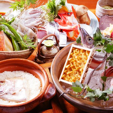 我們的套餐包括我們著名的鯛魚飯，因此您可以充分享受海鮮。娛樂/約會/週年紀念，寶貴的時間