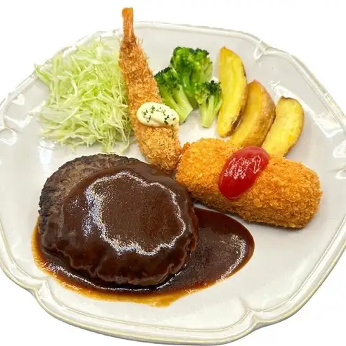 貪吃漢堡牛排套餐：100%國產牛肉（含米飯）