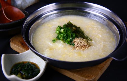 <Finish> Rice porridge for mizutaki (with chive soy sauce)