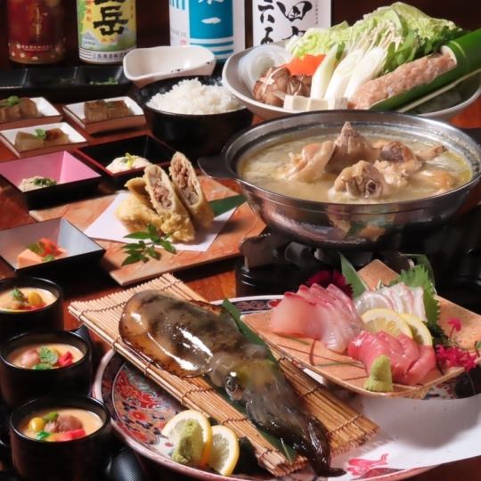 120分鐘無限暢飲☆10道菜活魷魚和水瀧套餐6,600日圓（含稅）