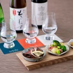 日本酒の飲み比べも楽しい