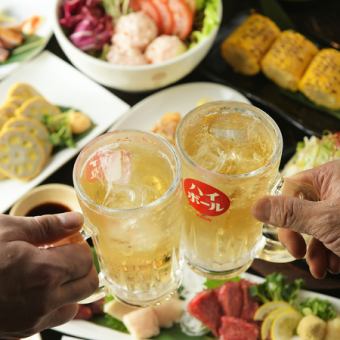 5月～7月【2小时无限畅饮】樱岛鸡排和生牛肉片“德德套餐”共6道菜品2,980日元