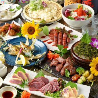 May to July [2 hours all-you-can-drink] 3 kinds of horse sashimi, Japanese black beef steak, etc. "Japanese black beef course" 9 dishes total 6000 yen