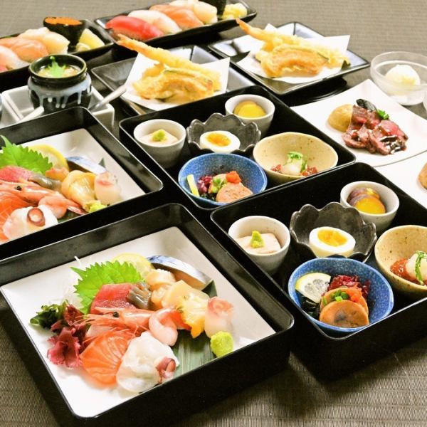 最受歡迎的120分鐘海鮮晚餐套餐8道菜無限暢飲4,500日元（含稅）*全部都是單獨享用！