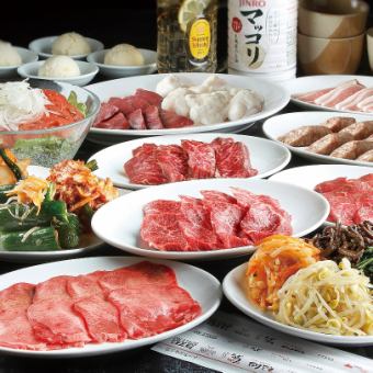 [Meal only] Carefully selected Wagyu beef premium course 6,000 yen [Special loin, meat sushi and sirloin 13 dishes]