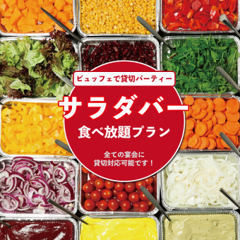 【1组包场】【任意团体包场！】40人以上限定沙拉吧10种包场套餐6,600日元！