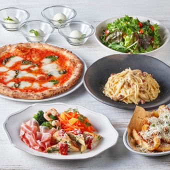 New☆《2H All-you-can-drink》Casual course★Kiln-roasted Margherita, rich carbonara, prosciutto & appetizers, etc.