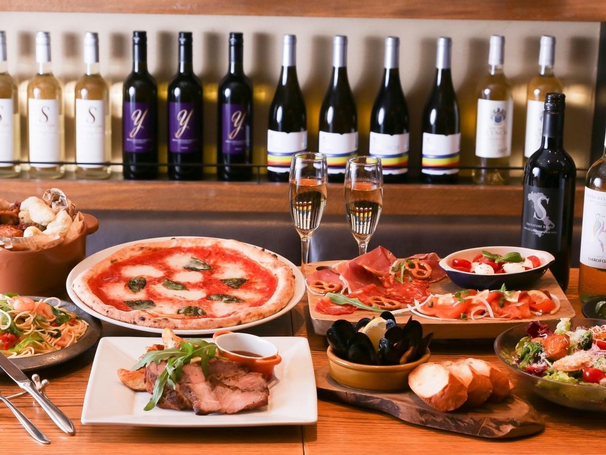 120-minute course including wood-fired pizza and all-you-can-drink from 3,800 yen♪