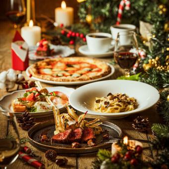 [Christmas☆2025] 5 dishes including grilled Japanese black beef and Margherita + a toast with sparkling wine
