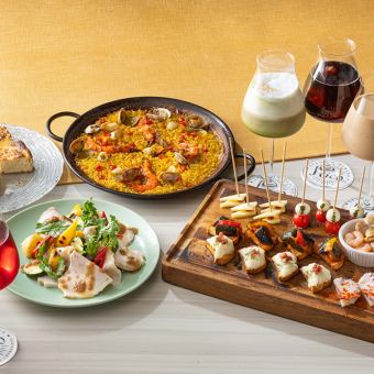 【女子会向け★】パエリアにカフェドリンク&バスクチーズケーキ付♪女子会コース3500円⇒2800円