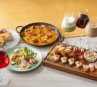 【女子会向け★】パエリアにカフェドリンク&バスクチーズケーキ付♪女子会コース3500円⇒2800円