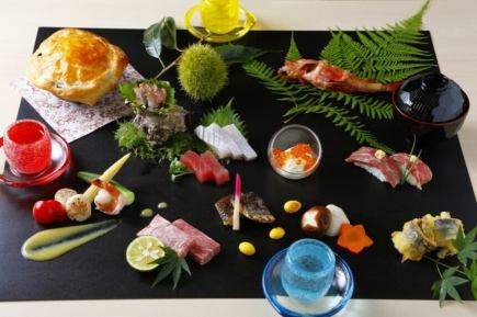 【豪華会席コース】あか牛鉄板焼き等全10品+120分飲み放題付⇒7000円