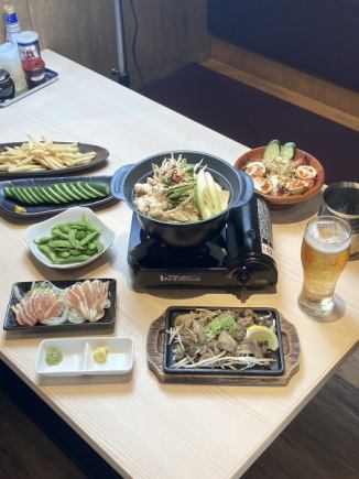 We accept reservations for large and small parties! [2 hours all-you-can-drink included] Hot motsunabe course