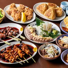 ＼3H生ビール付飲み放題／名物やきとんや国産牛すじ煮込みを楽しむ★梅コース/料理8品★4000円