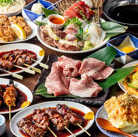 含3小時無限暢飲生啤酒/肉類刺身、高級刺身、握壽司及烤豬肉★松子套餐/10道菜★6000日元