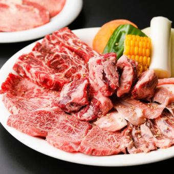[豪华拼盘] (国产牛肉＆特选牛肉 500g) 3-4人份