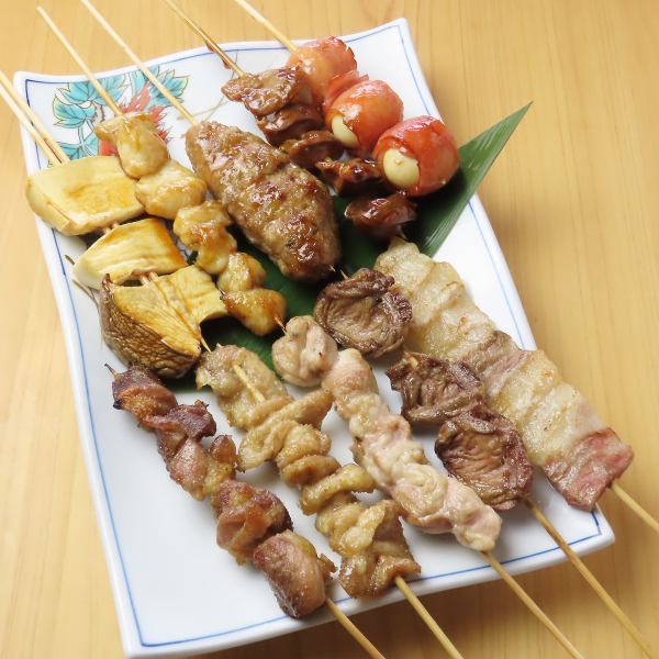 朝引き鶏の手打ち焼き鳥