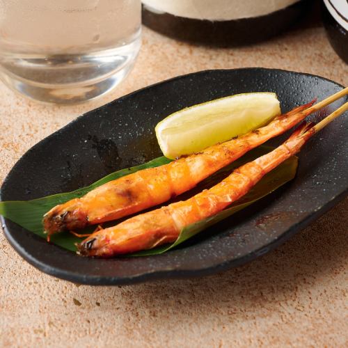 ソフトシェルシュリンプ串焼き