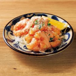 Plump shrimp with chili mayonnaise sauce