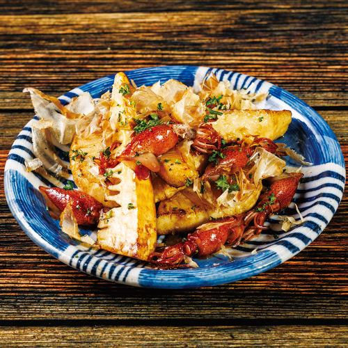Grilled firefly squid and bamboo shoots with soy sauce