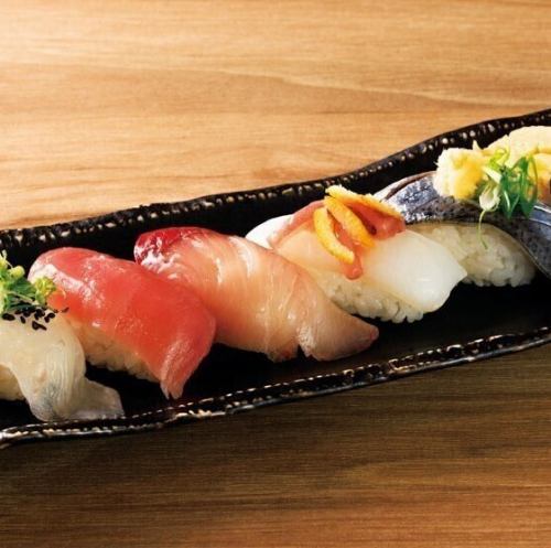 Assorted nigiri sushi platter (6 pieces) (regular size)