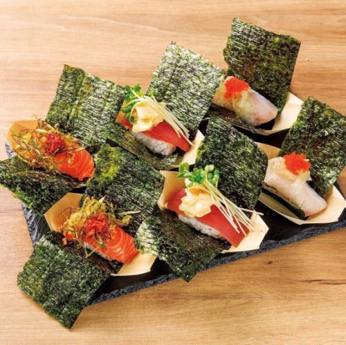 Boat-shaped hand-rolled sushi - 6 popular pieces