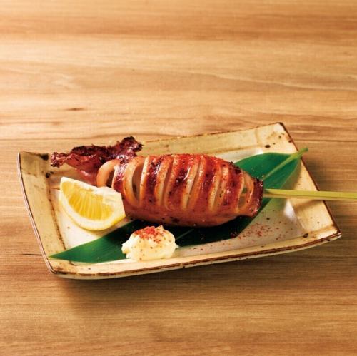 Grilled squid in soy sauce from a street stall