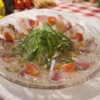 愛媛県寒ブリのハニージンジャーカルパッチョ