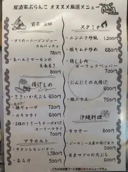 Recommended Menu