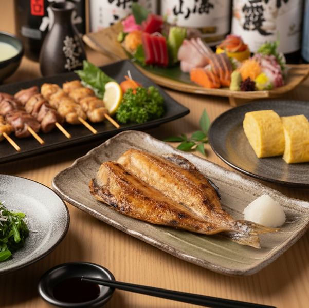 在私人房间里享用炭火烤制的北海道食材和正宗的烤鸡肉串。