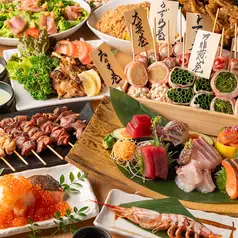從 12 月起,北海道爐端燒套餐(10,000 日圓)包含 5 種刺身、4 種爐端燒和滿滿的鮭魚籽壽司(不含飲料)。