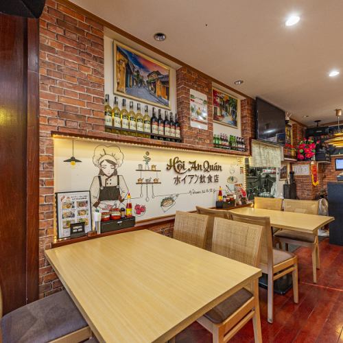 We recommend the table seats for a quick drink after work. The seats are spacious, so you can relax and enjoy your meal.