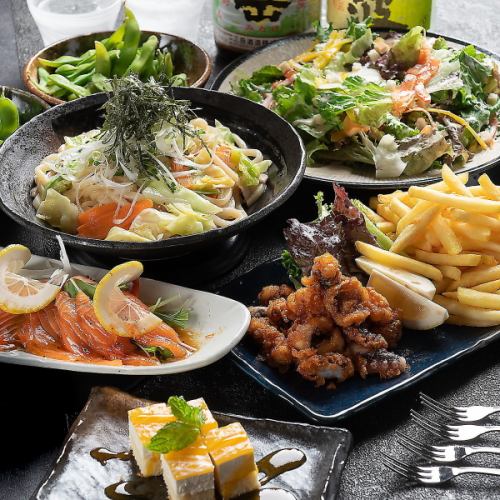  [歓送迎会]<生ビール付>3時間飲み放題×8品【凛コース】6000円★牛タン葱塩包み蒸篭や鮮魚など
