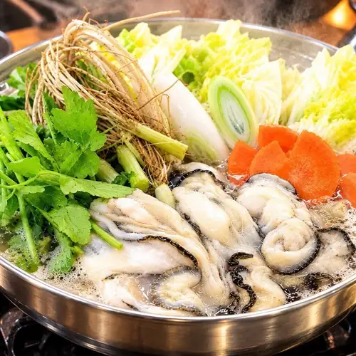 仙台セリと三陸牡蠣の水炊き鍋