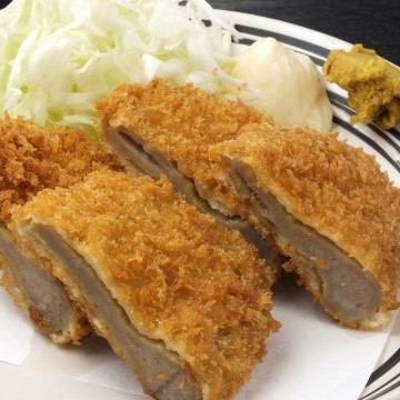 A Shizuoka specialty is a thick piece of fried black fish cake.