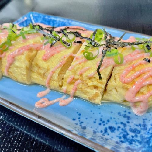 ,Fluffy rolled omelet with mentaiko mayonnaise