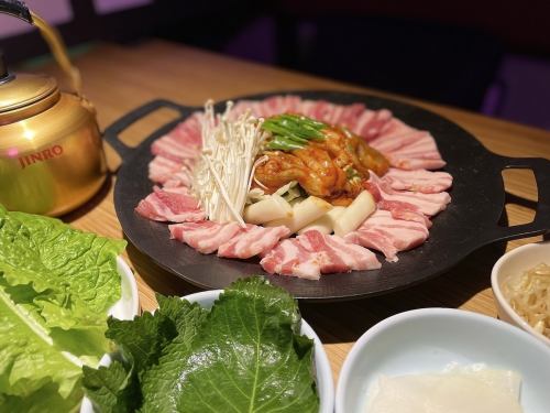 Spicy stir-fried octopus + samgyeopsal★chusam