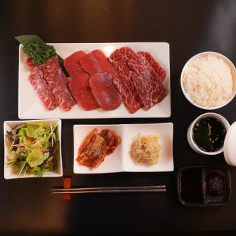 [Lunch] Yakiniku lunch set at Hot Pepper! Free refills of rice ♪