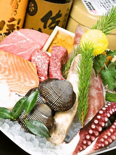 長浜魚市場直送の新鮮な魚介類を使用しています。