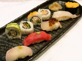 Assorted sushi and rolls B