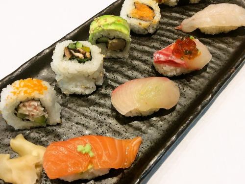 Assorted sushi and rolls A