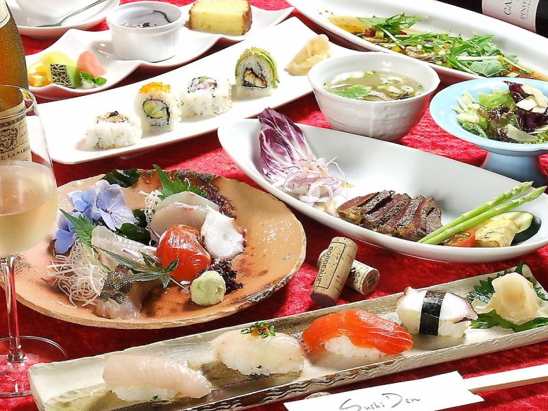 寿司餐厅甲创意套餐[A] 4,000日元（含税）→ 3,500日元（含税）