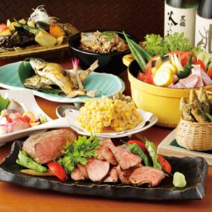 Enjoy Kuroge Wagyu beef steak and luxurious ingredients [Takumi Course] 120 minutes (os) with 90 minutes of all-you-can-drink!